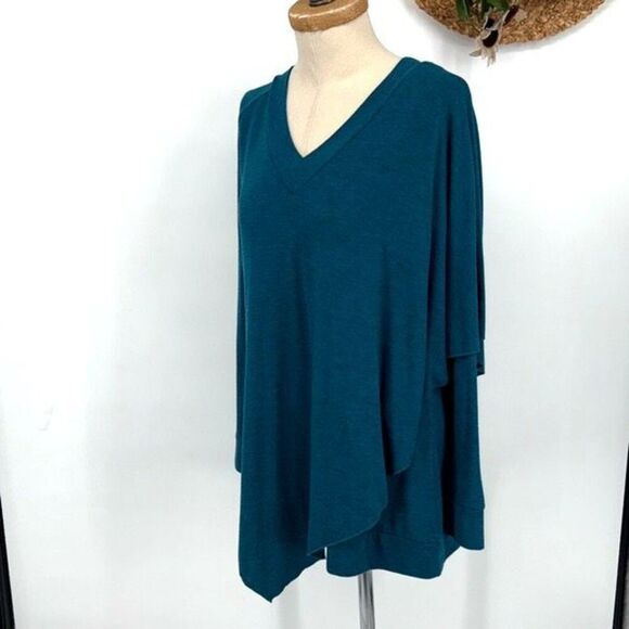 Soft Surroundings Medeline Hanker chief Tunic Layered Pullover Top Legion Blue M - Picture 2 of 13